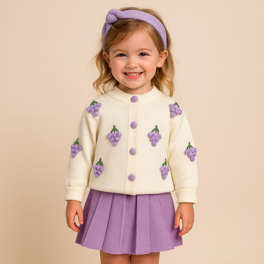 Autumn Iris Meisjes 2-Delige Set – Lange Mouw Top met Rok
